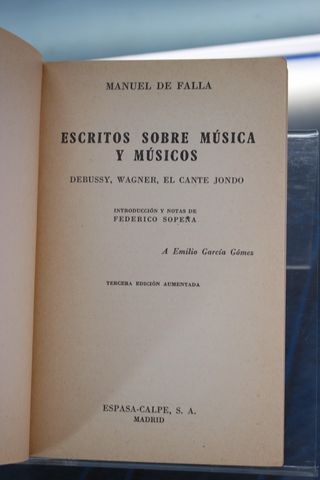 Escritos sobre Música y Músicos _ Manuel de Falla.