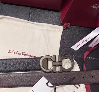 Cinturón Salvatore Ferragamo Gancini Negro/Plata