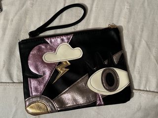 Bolso de mano con diseño de ojo y rayo brillantes