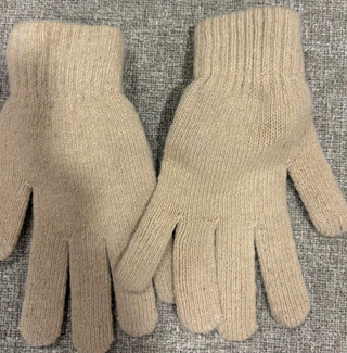 Guantes beige mujer con lazos y lunares