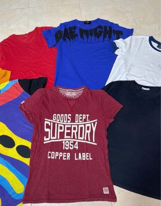 Lote Camisetas Chico Multicolor y Rojo