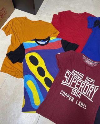 Lote Camisetas Chico Multicolor y Rojo