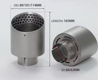 Colas de escape inox int 63mm ext 114 mm