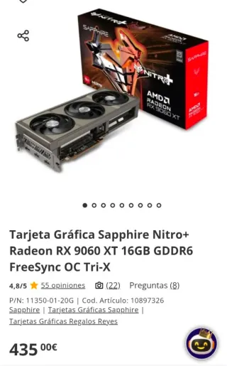Tarjeta Gráfica Sapphire RX 9060 XT 16GB