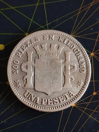 1 Peseta plata Gobierno Provisional 1869 España