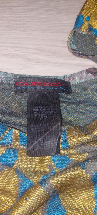 Vestido mujer oro y azul