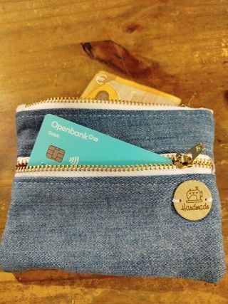 Monedero doble cremallera vaquero