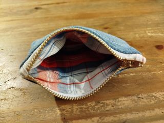 Monedero doble cremallera vaquero