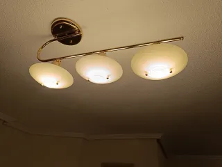 Lámparas de pared y techo cromado dorado y cristal