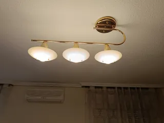 Lámparas de pared y techo cromado dorado y cristal