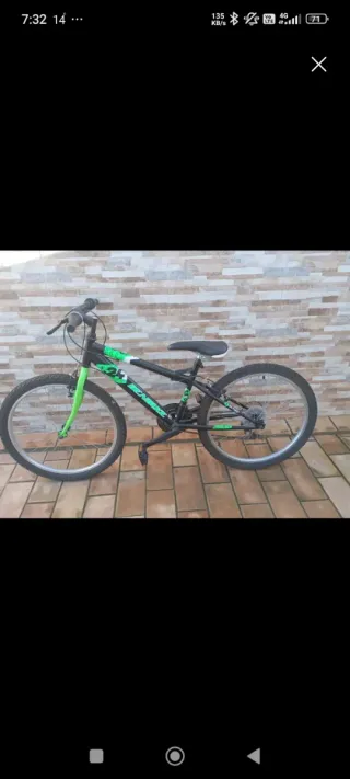 Bicicleta 24 Negra y Verde