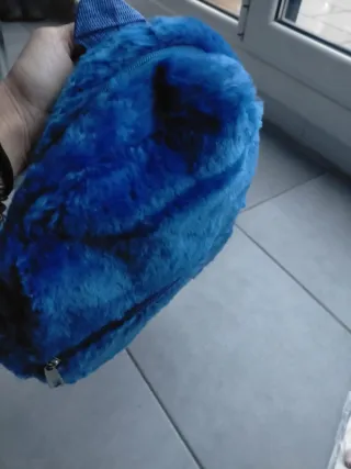 Mochila infantil azul peluche