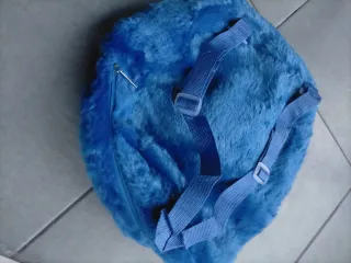 Mochila infantil azul peluche