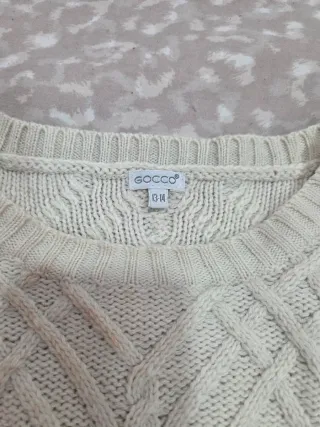 Jersey mujer beige trenzado