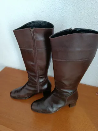 Botas altas piel Alpe Talla 39 Marrón