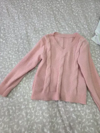 Jersey de punto rosa para mujer
