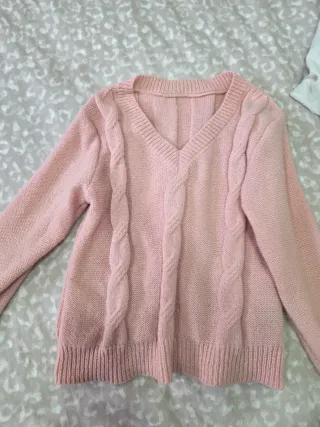 Jersey de punto rosa para mujer