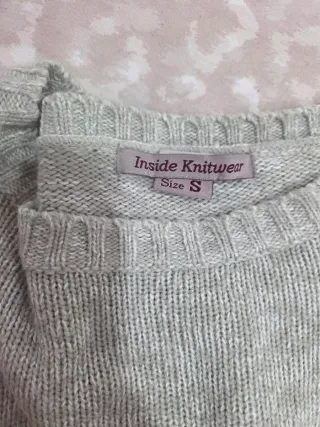 Jersey de punto gris mujer