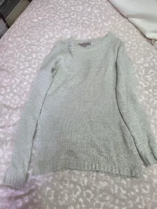 Jersey de punto gris mujer