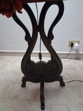 Lampada da terra vintage in legno