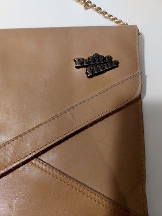 Bolso de mano vintage de Petite Fleur de piel 80s