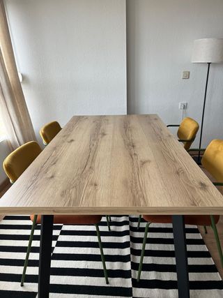 Mesa comedor extensible madera y metal PAX