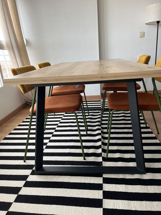 Mesa comedor extensible madera y metal PAX