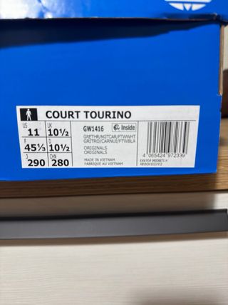 Adidas Court Tourino Talla 45 1/3 A ESTRENAR
