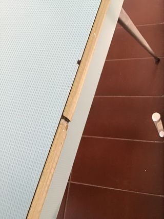 Tavolo da cucina vintage Formica blu cielo