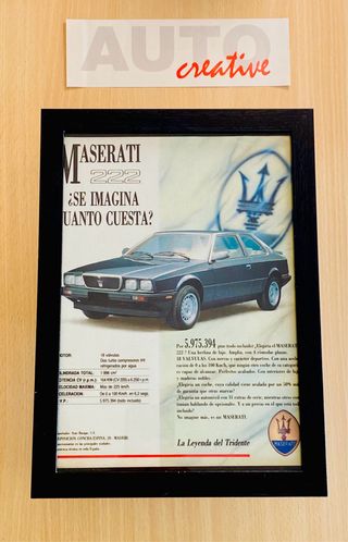 MASERATI 222 biturbo cuadro cartel coleccion retro