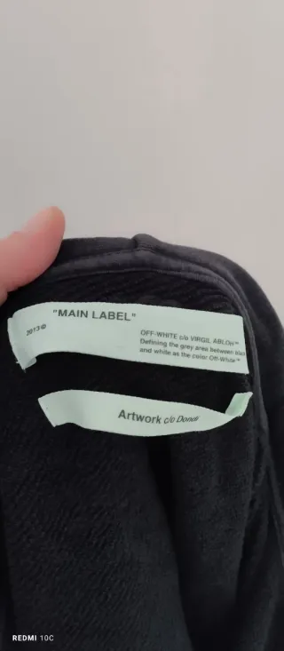 Felpa Off White Nera con Cappuccio