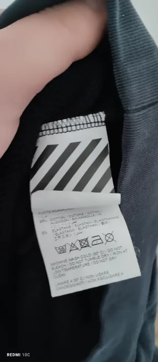 Felpa Off White Nera con Cappuccio