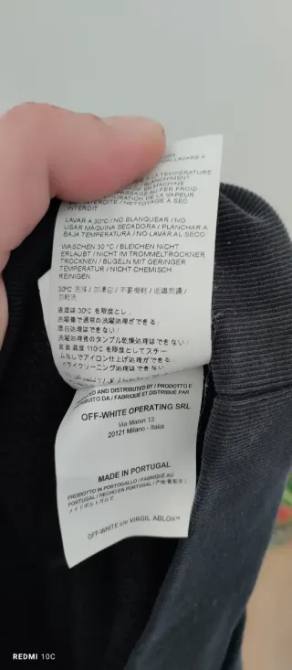 Felpa Off White Nera con Cappuccio