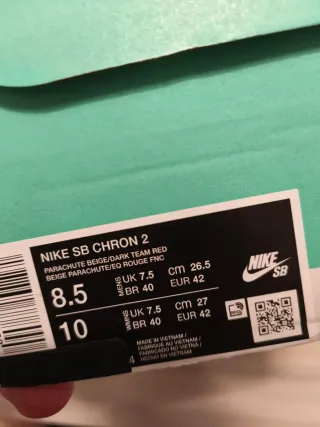 Nike SB Chron 2 Beige/Rojo Nuevas