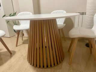 Mesa comedor redonda 110cm 6 personas