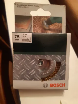 4 Cepillos Disco 75mm Alambre Bosch