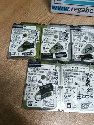 Lote 7 Discos Duros HGST 500GB 2.5 Portátil