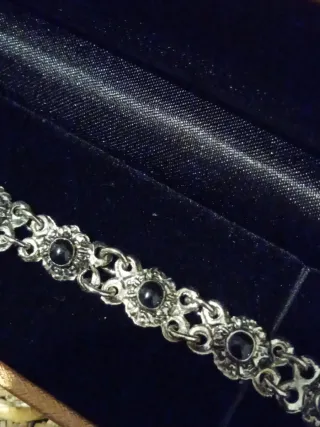 Pulsera piedras negras 19 cm