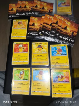 Cartas Pokémon Pikachu de Ash (Varias)