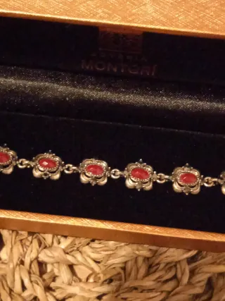 Pulsera Bonita Rubíes Ajustable 20cm