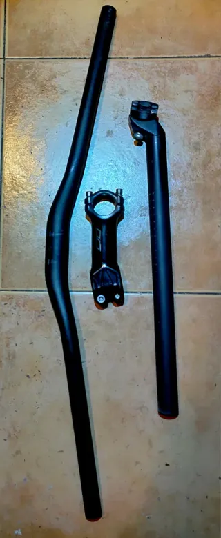 Potencia, tija y manillar aluminio