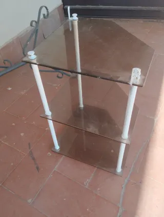 Estantería rinconera cristal