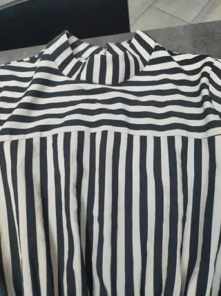 Abito donna fantasia righe bianco/nero