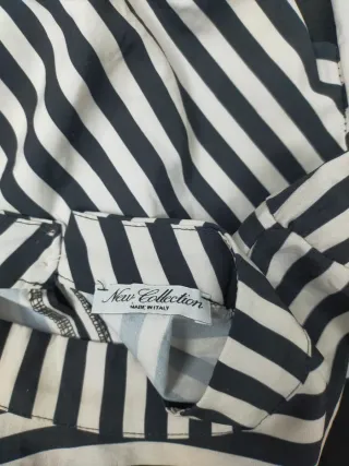 Abito donna fantasia righe bianco/nero