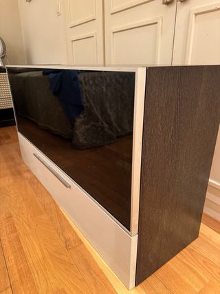 Mueble salón negro y beige