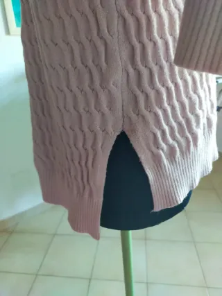 Maglia donna rosa collo alto