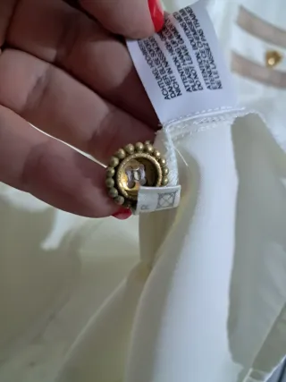 Blusa Alexsander Vintage Mujer Blanca y Dorada