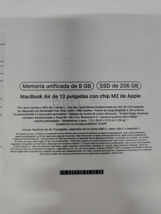 Ordenador Portátil Apple MacBook M2