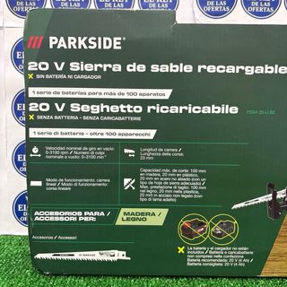 Sierra Sable Parkside 20V + Batería 2Ah