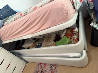 Cama nido abatible azul